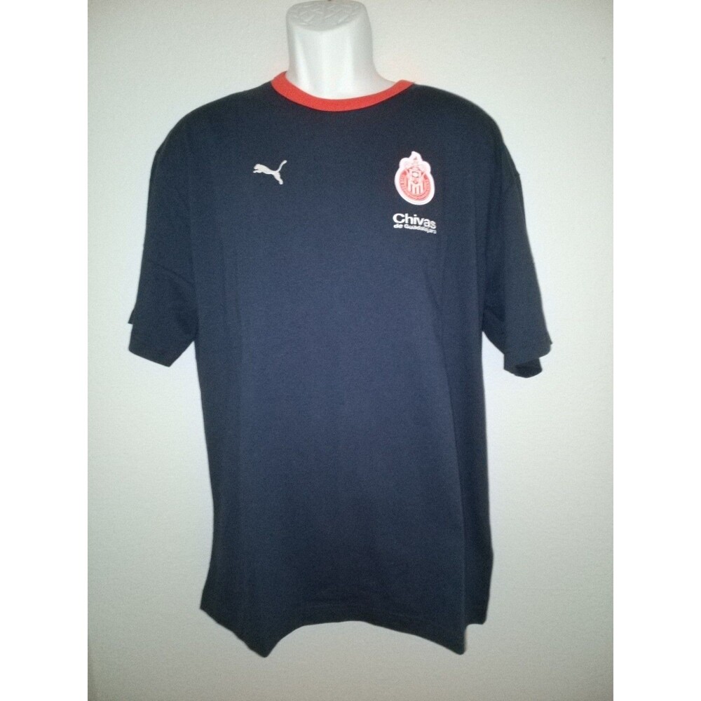 PUMA C.D. Guadalajara Chivas Men's Relaxed Graphic T-Shirt Blue Size L 786007 06